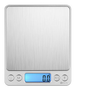 Brifit Digital Kitchen Scales 3kg Stainless Steel Cooking Scales with 2 Trays Back-Lit LCD Display Tare and PCS Features 0.1g / 0.01 oz Precise Graduation for Kitchen Ingredients Jewellery