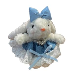 Adorable Plush Rabbit Keychain Soft Doll Ornament Bag Ornament Hanging Pendant Plush Texture for Girls Birthday Gift