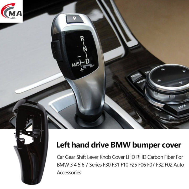 Carbon Fiber Car Gear Shift Lever Knob Cover For BMW