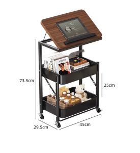 🔥2026 SG Ready stock🔥Foldable/Adjustable Mobile Storage Trolley +Tabletop🔥360° Rotating Lockable Wheels🔥3 Layers
