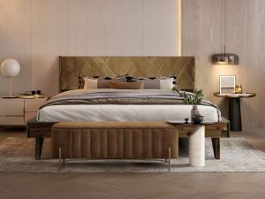 [100% Gỗ] Giường Gazelle màu Walnut KHÁNG ẨM KHÁNG MỐI MỌT SÀNH ĐIỆU HƠP THỜI Lắp ráp 30