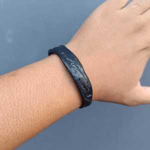 Gelang Akar Bahar Merah Bodi Hitam Variasi Monel Lentur