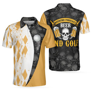 [Local Stock] HBESTY Beer And Sport Pattern Polo Shirt Mens Clothing Funny 3D Printed Fashion Shirts Outdoor Golf Skeleton Pattern  New Tee Top