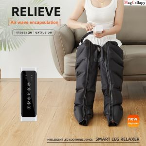 Air Compression Leg Massager with 3 Modes and 3 Intensities for Calf Knee and Foot Circulation Recovery