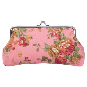 Purse Floral Phone Pouch Clasp Wallet Handbags Change Pouch Clutch Buckles Vintage Kiss Lock Key Holder Gifts