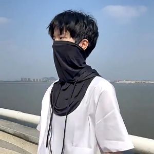 Sunscreen Hat Ice Silk 3-in-1 UV Protection Breathable Face Mask Design For Full Face Adjusted