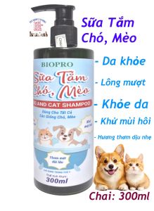 Sữa tắm cho Chó Mèo Biopro chai 300ml Giúp Da khỏe Lông mượt Khử mùi hôi Hương thơm mát dịu nhẹ lâu dài