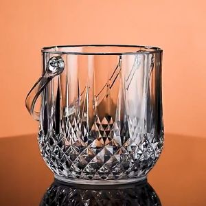 Transparent Ice Bucket with Handle Champagne Beer Wine Ice Acrylic Food Grade Ice Bucket For Drinks