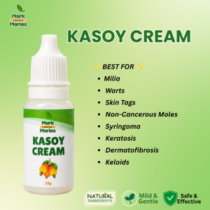 Mark and Marías Kasoy Cream 10g Natural Ingredients Mild and Gentle Safe and Effective for Milia Warts Skin Tags Non-Cancerous Moles Syringoma Keratosis Dermatofibrosis Keloids Lightweight and Easy to Apply | Moisturizing and Nourishing | Daily Skin Care