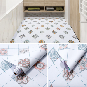 Waterproof floor sticker for bathroom non-slip and wear-resistant bedroom kitchen thickened floor wallpaper