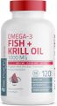 Viên uống dầu nhuyễn thể Omega-3 Fish + Krill Oil 1000mg Bronson [Hàng Mỹ]. 