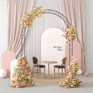 TP Wedding Flower Stand Iron Arch Plants Stand Metal Garden Frame Flowers Arches Frame Vegetables Climbing Pergola Outdoor Party Birthday Party Decoration Shelf