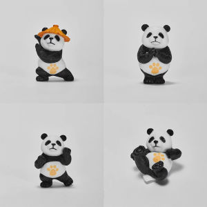 4Pcs Pajangan Dashboard Mobil Figure Panda Cute Dekorasi Ornamen Miniatur