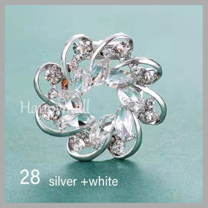 Ready stock 2 in 1 Rhinestone Flower Ring Tudung Bawal Scarf Ring  Brooch  Bawal Scarf Ring Scarf Buckle Clip Shawl Buckle