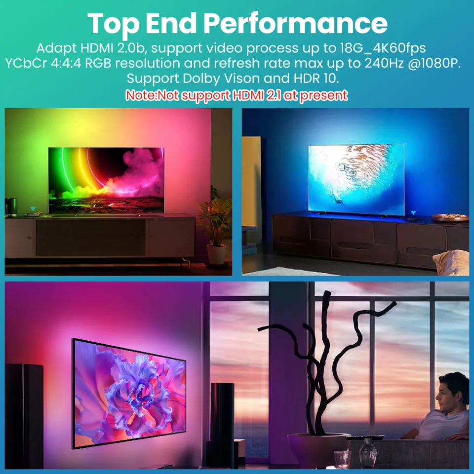 Smart TV Led backlight, Ambient light tv Kit Hdmi 4k