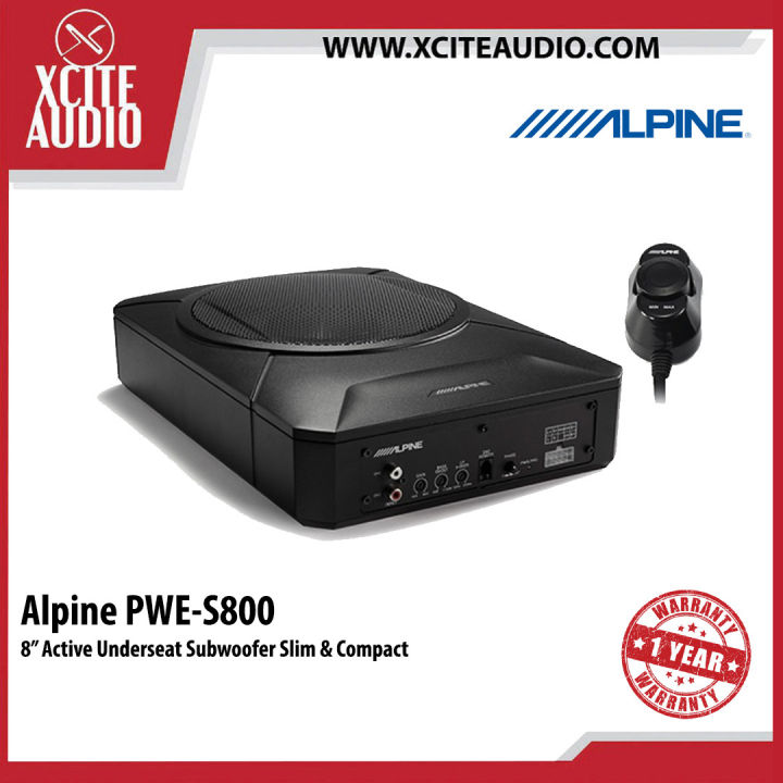Alpine PWES800 8" Active Underseat Subwoofer Slim & Compact Lazada