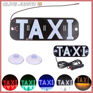 CISWGE อุปกรณ์เสริมรถยนต์แท็กซี่กระจกหน้าป้ายทะเบียนเปล่าไฟแสดงสถานะป้ายไฟ LED สีสันสดใสกระจกหน้ารถแท็กซี่ไฟ12V
