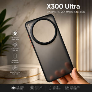 Ốp lưng Vivo X300 Ultra nhám viền màuchống bám vân tay ( màu Đen)