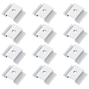 12pcs Sturdy Aluminum Alloy Solar Panel Clamps Mounting Brackets for Multipurpose Roof Systems Applications Use