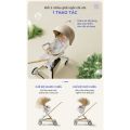 Xe đẩy gấp gọn cho em bé CHILUX M06 Pro - Đèn xe phát sáng, chế độ giảm sốc. Xoay 360 độ. 