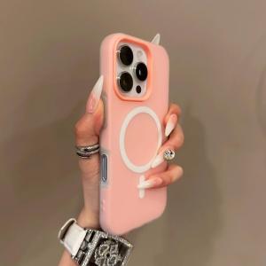Luxury Candy Color 2 IN 1 Case for iPhone 17 16 E 15 14 Plus 13 11 12 Pro Max Magnetic Wireless Charge Matte Soft Cover