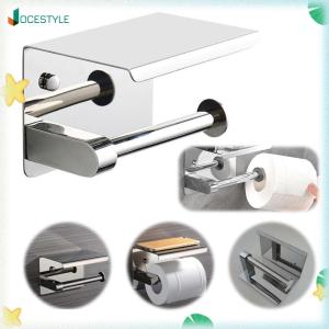 JOCESTYLE Stainless Steel Toilet Paper Holder with Phone Holder Roll Paper Dispenser Multifunctional Paper Holder Rack Bathroom Accessories