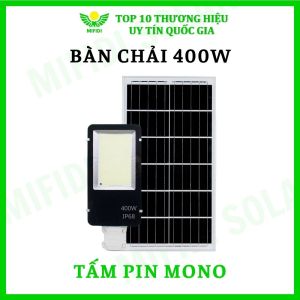 Đèn năng lượng mặt trời 400W cao cấp dòng bàn chải sáng trên 12h chính hãng Mifidi Solar tấm pin Mono siêu to - BH VIP 2 năm miễn phí tận nhà