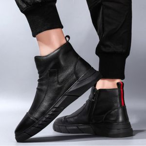 Fatai Mens personalized thicksoled hightop leather boots