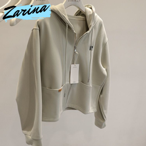 【Zarina】Women Baju Lengan Panjang Long Sleeve Perempuan Lengan Panjang Sports Jaket Pocket Zipper Jacket 041