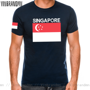 Singapore T Shirts Mens Fashion Classic Jerseys Nation Team Tshirt 100% Cotton T-shirts Meeting Fitness Clothing Country Flag SG