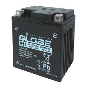 Ắc quy Globe WTZ7L-BP 12V - 7Ah 120CCA miễn bảo dưỡng - dùng cho xe máy