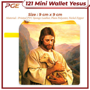 Mini Wallet Christian Seri Yesus 9x9cm (JUAL PER 5PCS) Kristus Jesus Christ Souvenir Kristen Katolik Kristiani Tempat Rosario