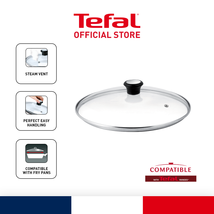 Tefal Glass Lid (24cm) 280975N (Kitchen tools & Gadgets, Stainless steel rim, Steam vent lid, Bakelite knob)