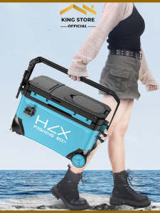 Thùng Câu Cá Đài Loan HZX Có Bánh Xe Kéo Phủ Nano Cách Nhiệt Chống Va Đập Thùng Câu Đài Cân Mọi Địa Hình Dung Tích 36L - King Store