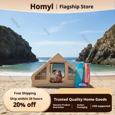 Homyl Protection Inflatable Camping Tent Portable Automatic Instant Set-up Tent Ventilated Outdoor Shelter Windproof for Groups Beach Picnic