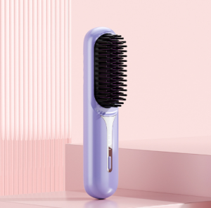 Wireless Portable Hair Dryer Comb with 30000000 Plasma Ions Heat Up in 25 Seconds 5 Level Temp Control Compact Ceramic Coated Straightening Curling Straightener & Negative Ion Care