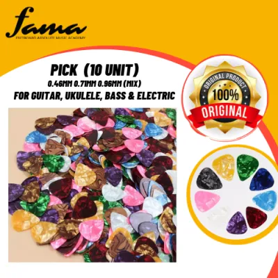 [FAMA]10 pcs Acoustic Guitar Pick electric guitar plectrum mediator 0.46 /0.71/0.96/MM Bass Picks MIX