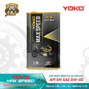 Dầu Nhớt Xe Máy Max Speed Chuyên Dùng Cho Xe Số Cao Cấp Exciter Winner Sonic thương hiệu Yoko Hộp Thiếc 1 Lít