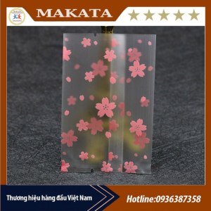 Set 100 Túi đựng bánh cookie/ bánh quy/ trà hoa( mẫu hoa anh đào ) nhiều kích thước-MAKATA