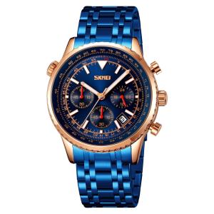 SKMEI 9333 Jam Tangan Pria Analog Chronograph Tali Stainless Steel