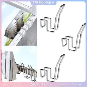 1/5PCS Stainless Steel Shoe Hanger Reusable Shoe Drying Rack Portable Non-slip Slippers HangingShelf