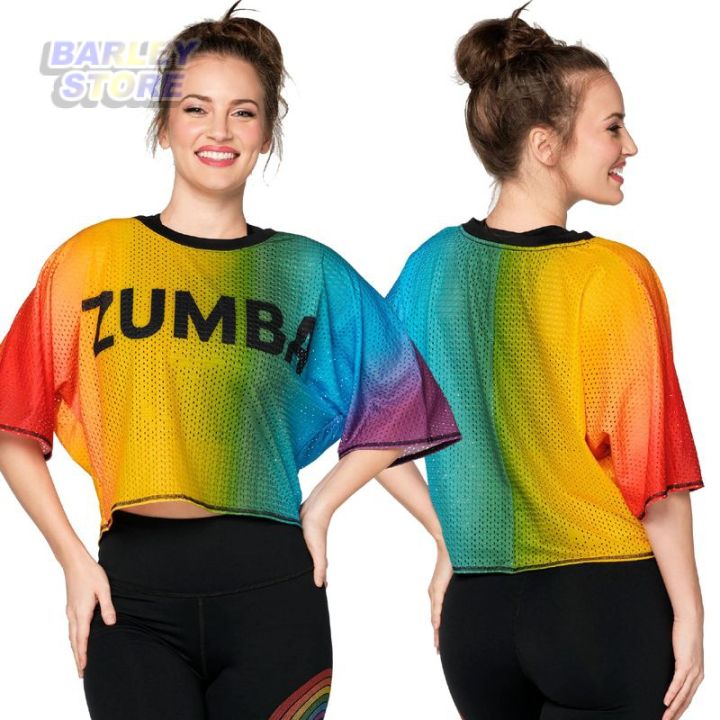 Zumba Workout Clothes Sports Yoga Dance Quick-Drying Mesh Blue