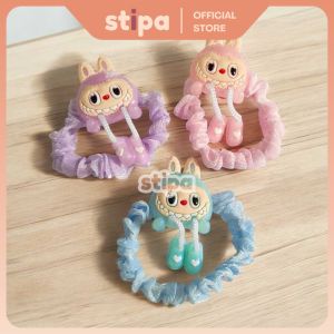 STIPA Ikat Rambut Scrunchie Motif Karakter Labubu Kaki Gantung Jurai Kuncir Kunciran Karet Skranci Hair Band Elastis Accessories LZ