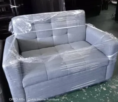 erika 2 seater sofa light grey fabric sofa uratex foam cod !!!