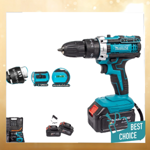 Rechargeable Cordless Drill Set with 2 Batteries High Power