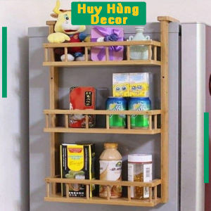 Giá Kệ Treo Tủ Lạnh Bằng Gỗ Thông Tự NhiênKệ Đa Năng 3 Tầng Treo Tủ Lạnh