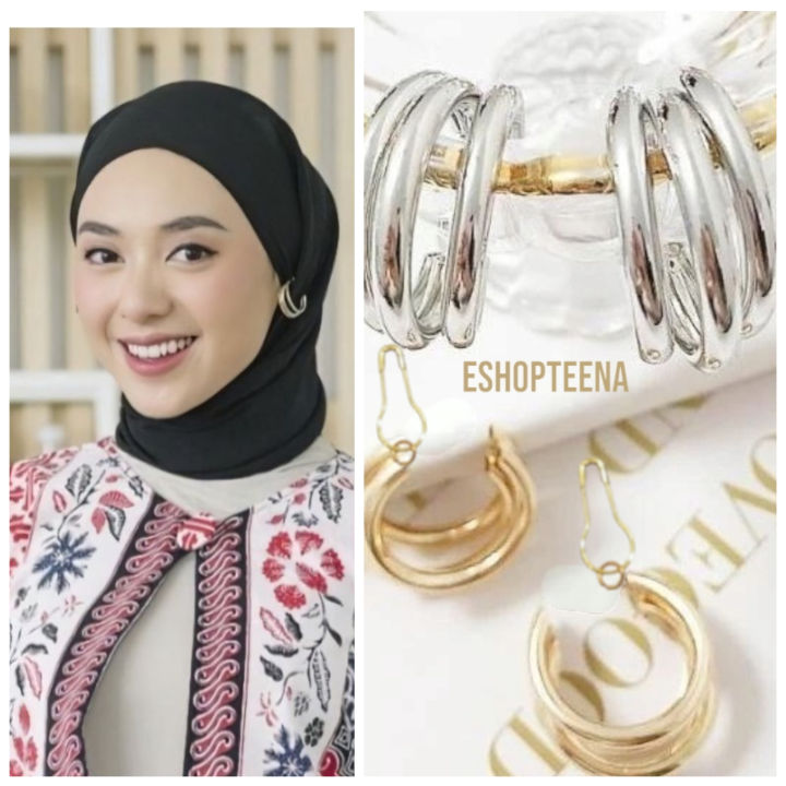 A63 anting hijab juntai bulat 3 susun anting hijab anting jilbab ...