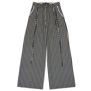 SLYQ ESPRESSO STRIPE DENIM PANTS SET กางเกงขายาวผ้ายีนส์ลายทาง (ได้กางเกงและโชคเกอร์ดอกไม้ ❌ไม่รวมเสื้อ)