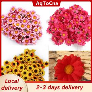 [COD] AqToCna Ship within 24 hours 100Pcs Artificial Gerbera Daisy Silk Flowers Heads For DIY Wedding Party