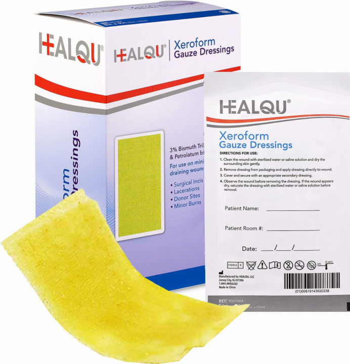 HEALQU Medical Xeroform Petrolatum Dressing 5x9 NonAdherent Gauze